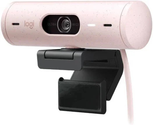Logitech Brio 500 Full HD 1080p Webcam, Auto Light Correction, Show Mode, Dual Noise Reduction Mics, Webcam Privacy Cover, Works with MS Teams, Google Meet, Zoom, USB-C Cable, Rose Pink | 960-001421 - eBuy UAE